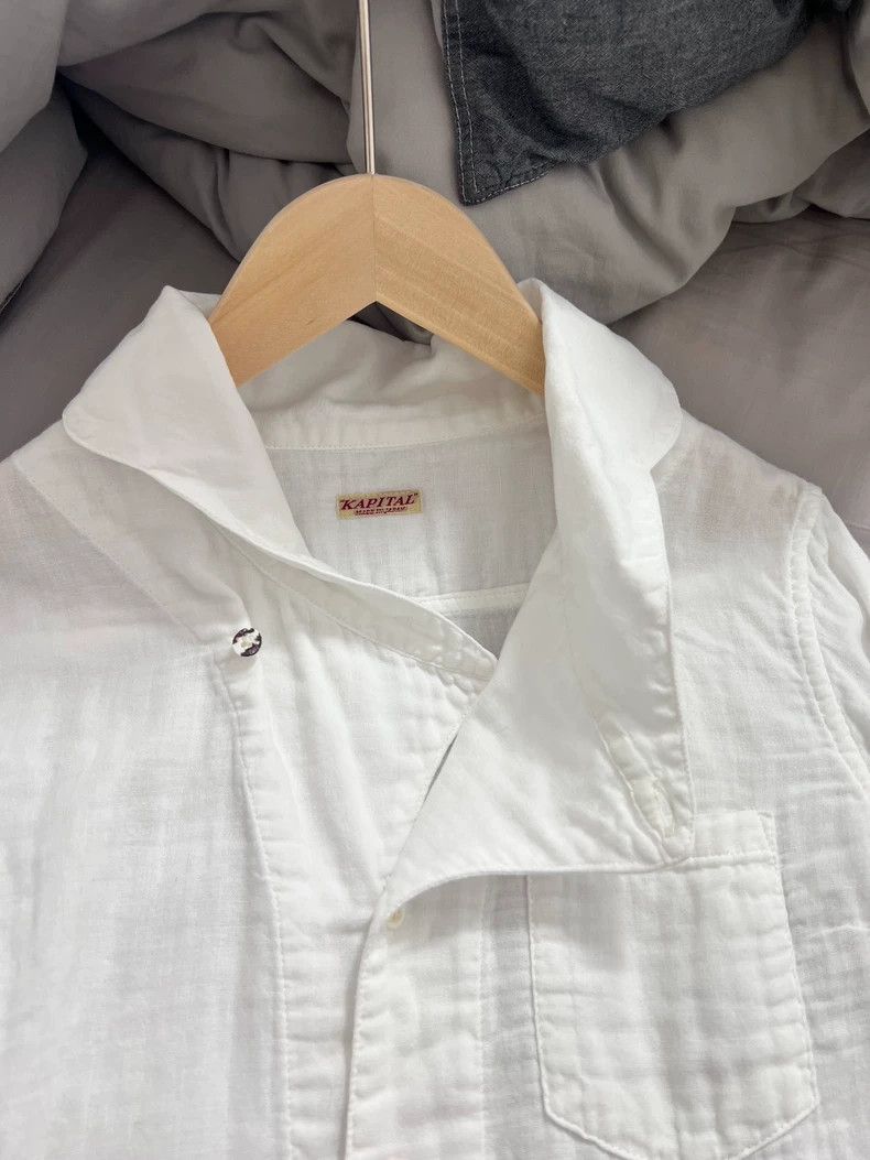Kapital Elegant Classic White Shirt with Unique Collar Size US XXS / EU 40 - 4 Thumbnail