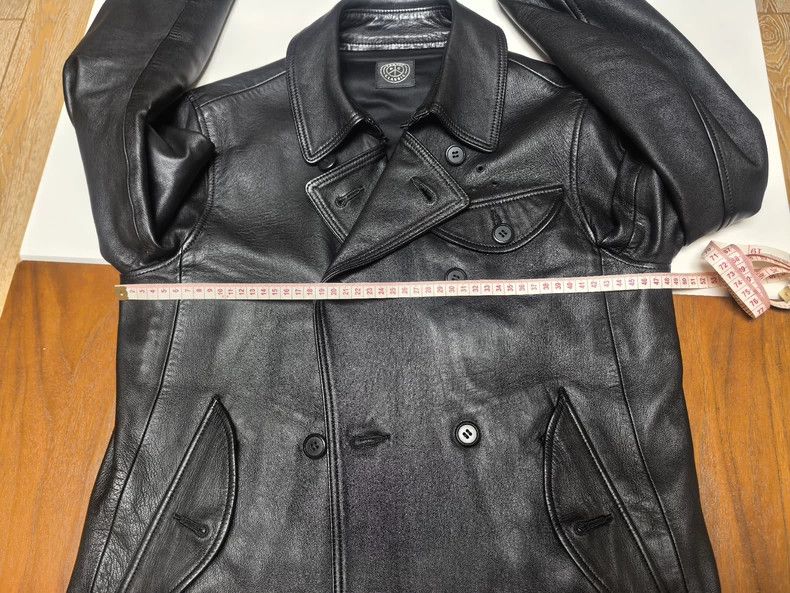 Japanese Brand Black Leather Double-Breasted Jacket Size S Size US S / EU 44-46 / 1 - 6 Thumbnail