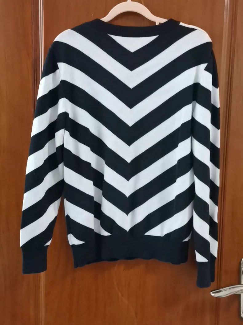 Balmain Balmain Black and White Striped Sweater Size US M / EU 48-50 / 2 - 6 Thumbnail