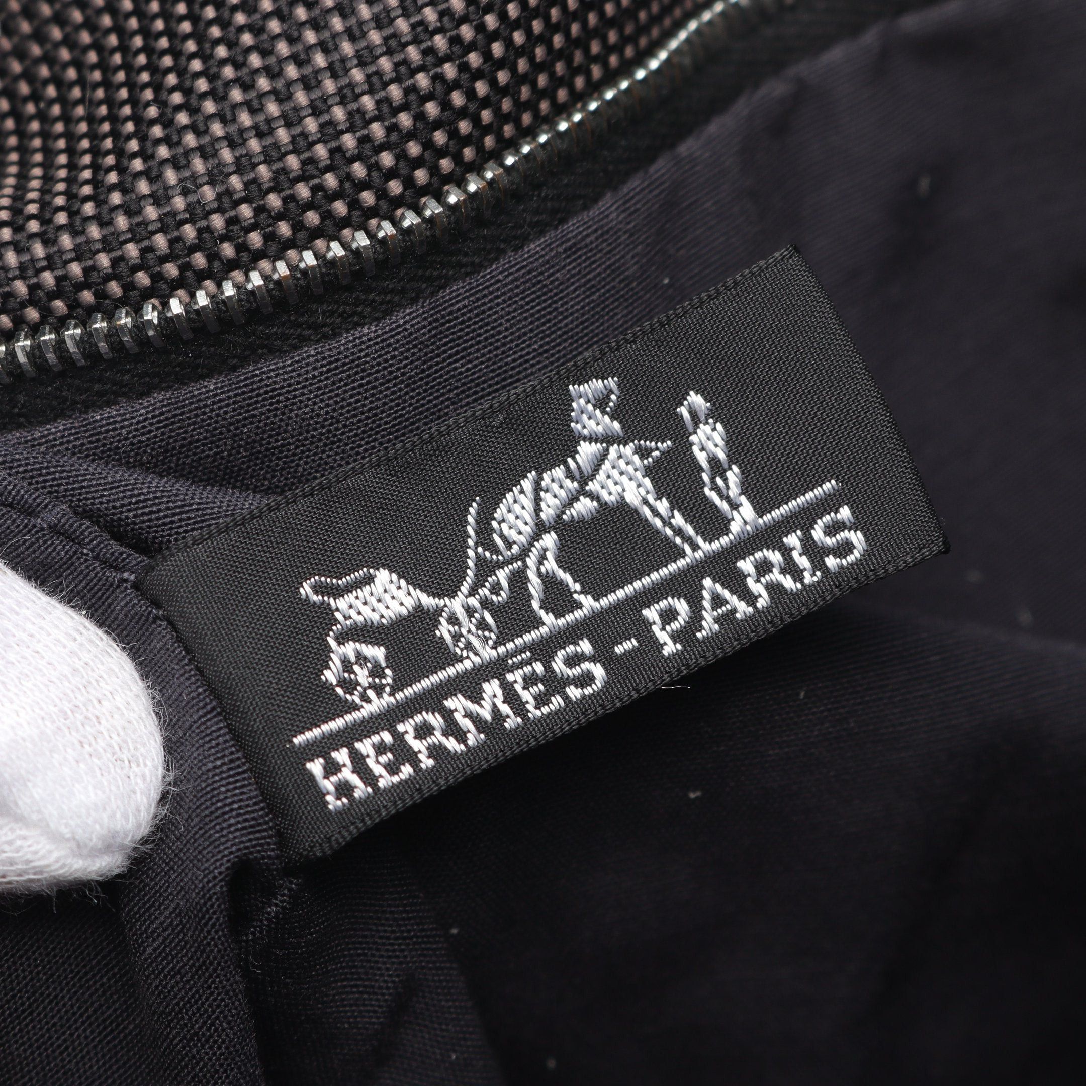 Hermes Hermes Yell Line Kabas Handbag Tote Bag Nylon Canvas Dark Gray Size ONE SIZE - 4 Thumbnail