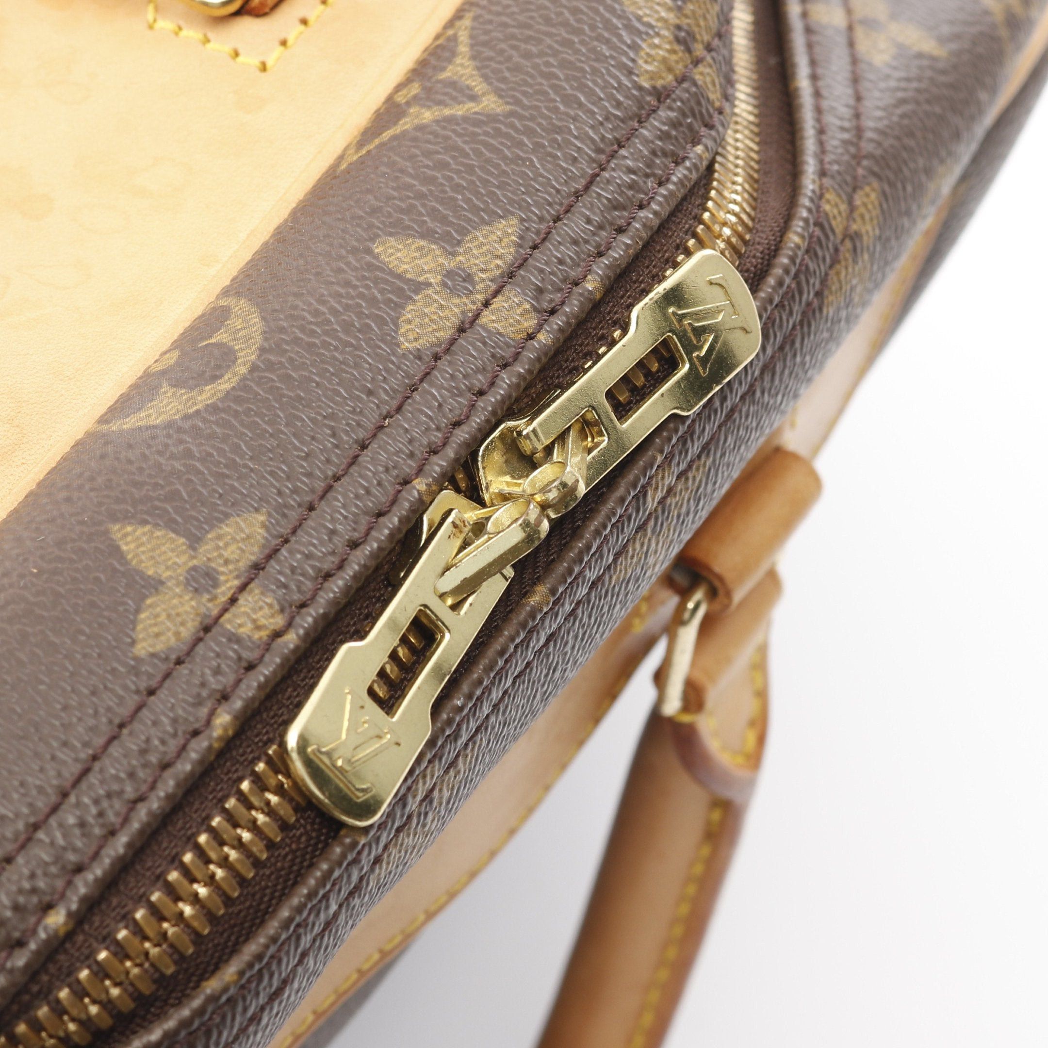 Louis Vuitton Louis Vuitton Deauville Bowling Vanity Monogram Handbag Leather Brown Size ONE SIZE - 10 Thumbnail