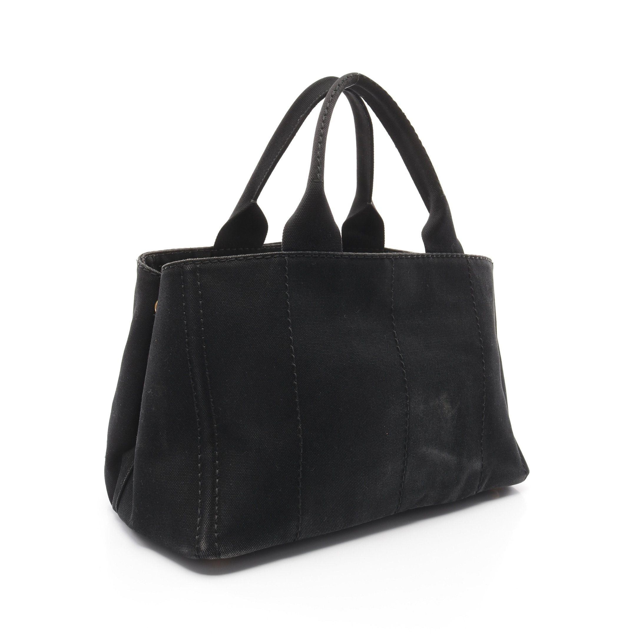 Prada Prada Kanapa Handbag Tote Bag Canvas Black Size ONE SIZE - 2 Thumbnail