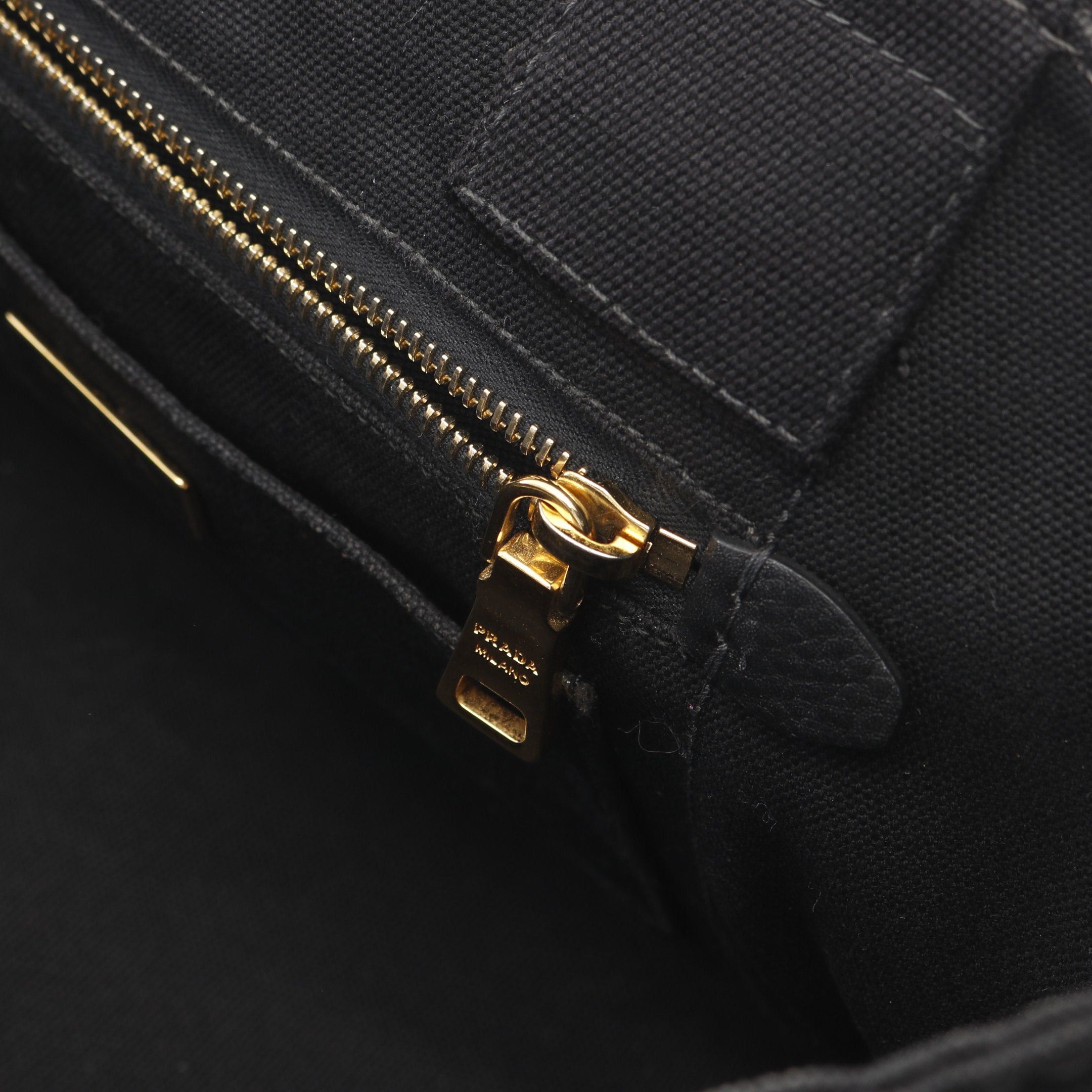 Prada Prada Kanapa Handbag Tote Bag Canvas Black Size ONE SIZE - 11 Thumbnail