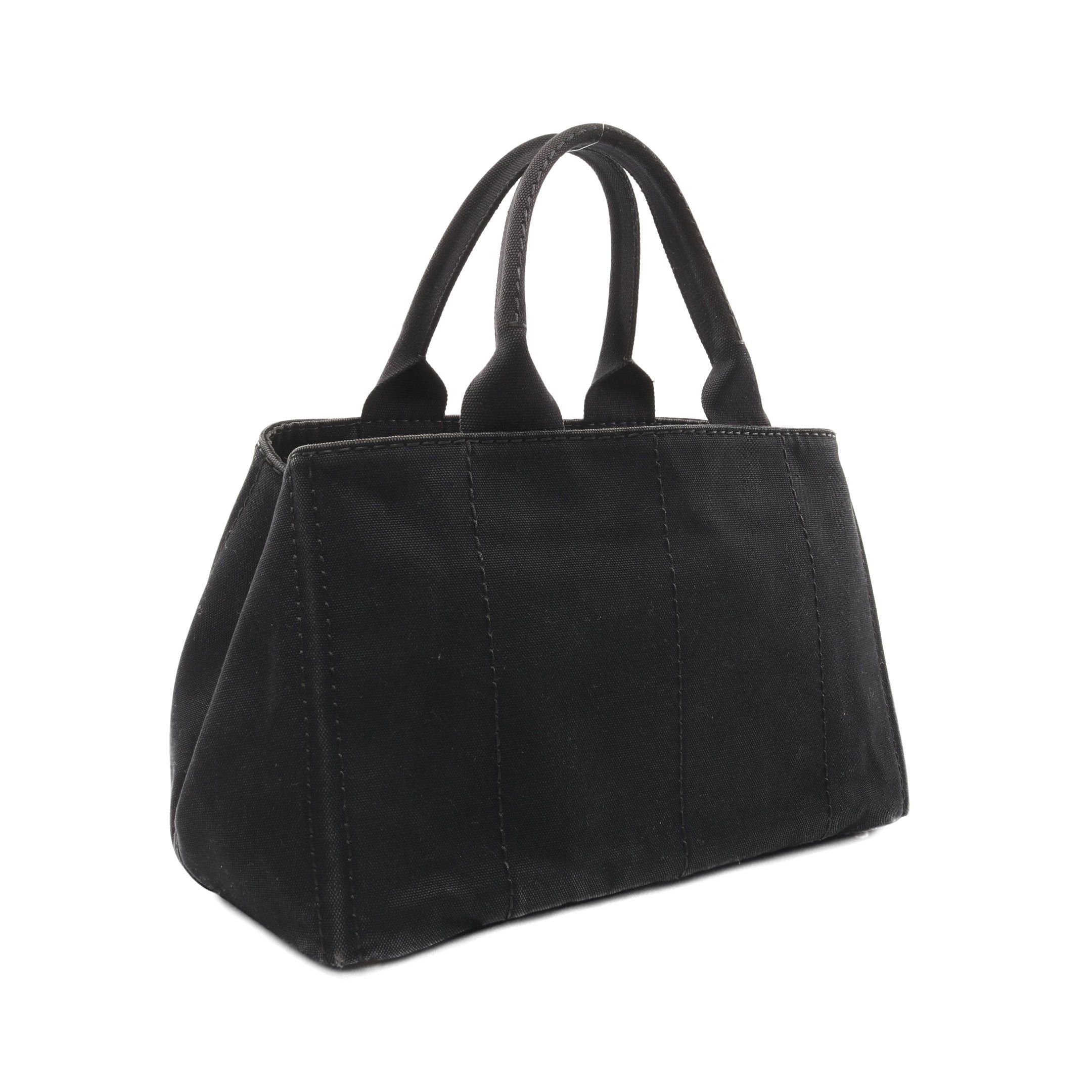 Prada Prada Kanapa Handbag Tote Bag Canvas Black Size ONE SIZE - 2 Thumbnail