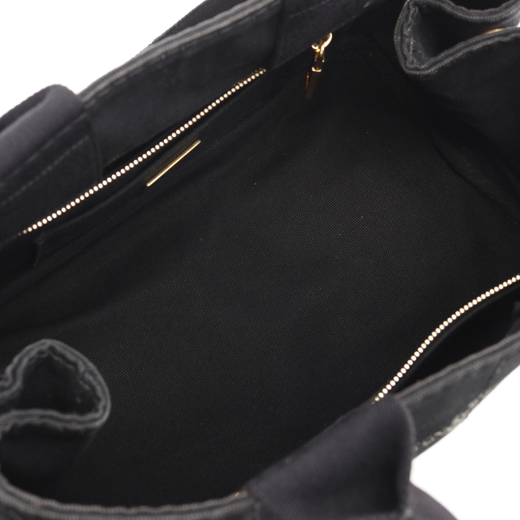 Prada Prada Kanapa Handbag Tote Bag Canvas Black Size ONE SIZE - 3 Thumbnail