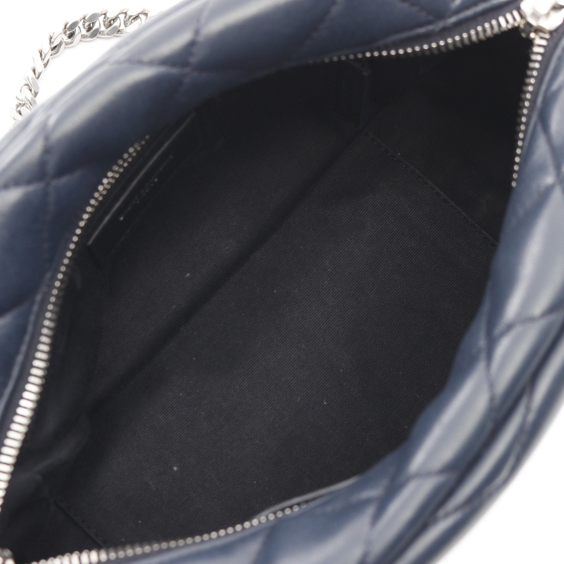 Yves Saint Laurent Yves Saint Laurent Lulu Bowling Chain Shoulder Bag Leather Dark Navy Size ONE SIZE - 3 Thumbnail