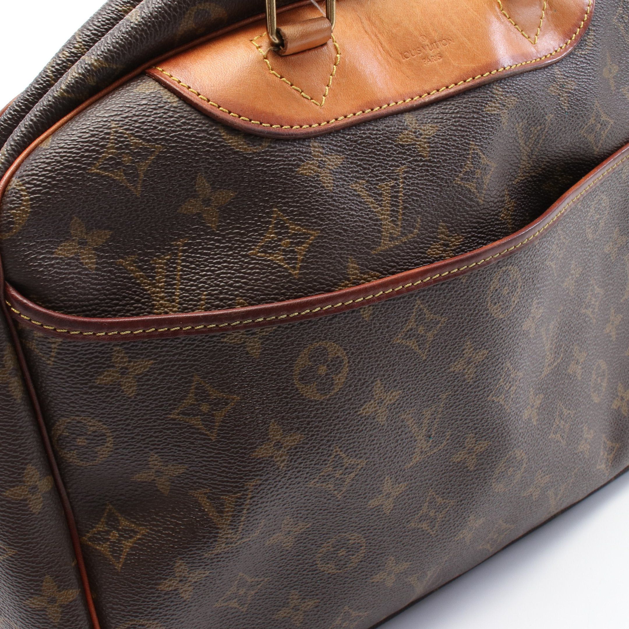 Louis Vuitton Louis Vuitton Deauville Bowling Vanity Monogram Handbag Leather Brown Size ONE SIZE - 9 Thumbnail