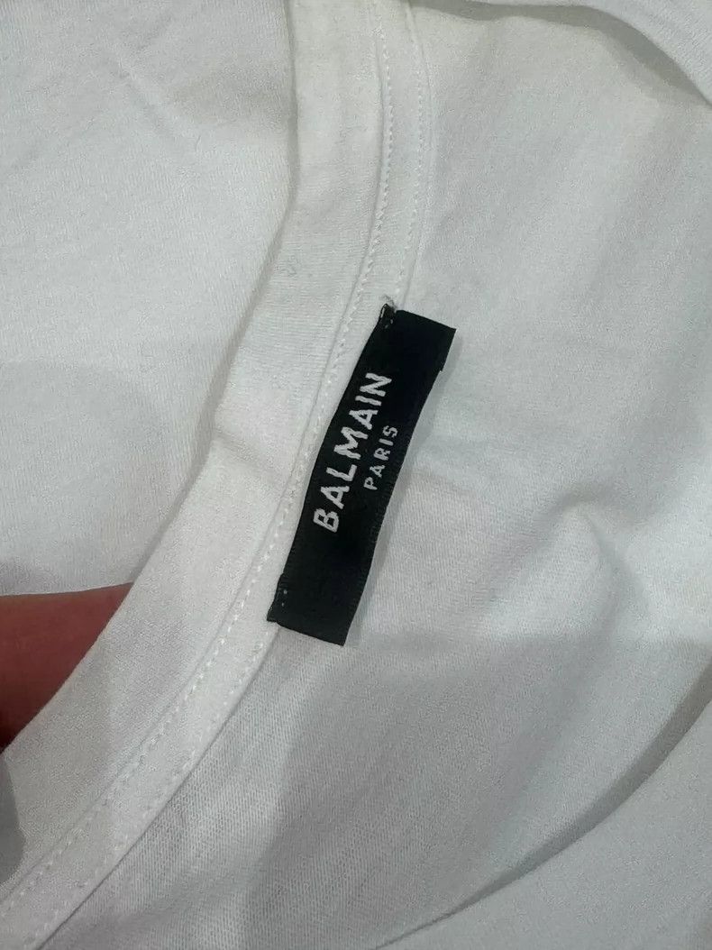Balmain Balmain Logo Cotton Men's T-Shirt Size US M / EU 48-50 / 2 - 2 Thumbnail