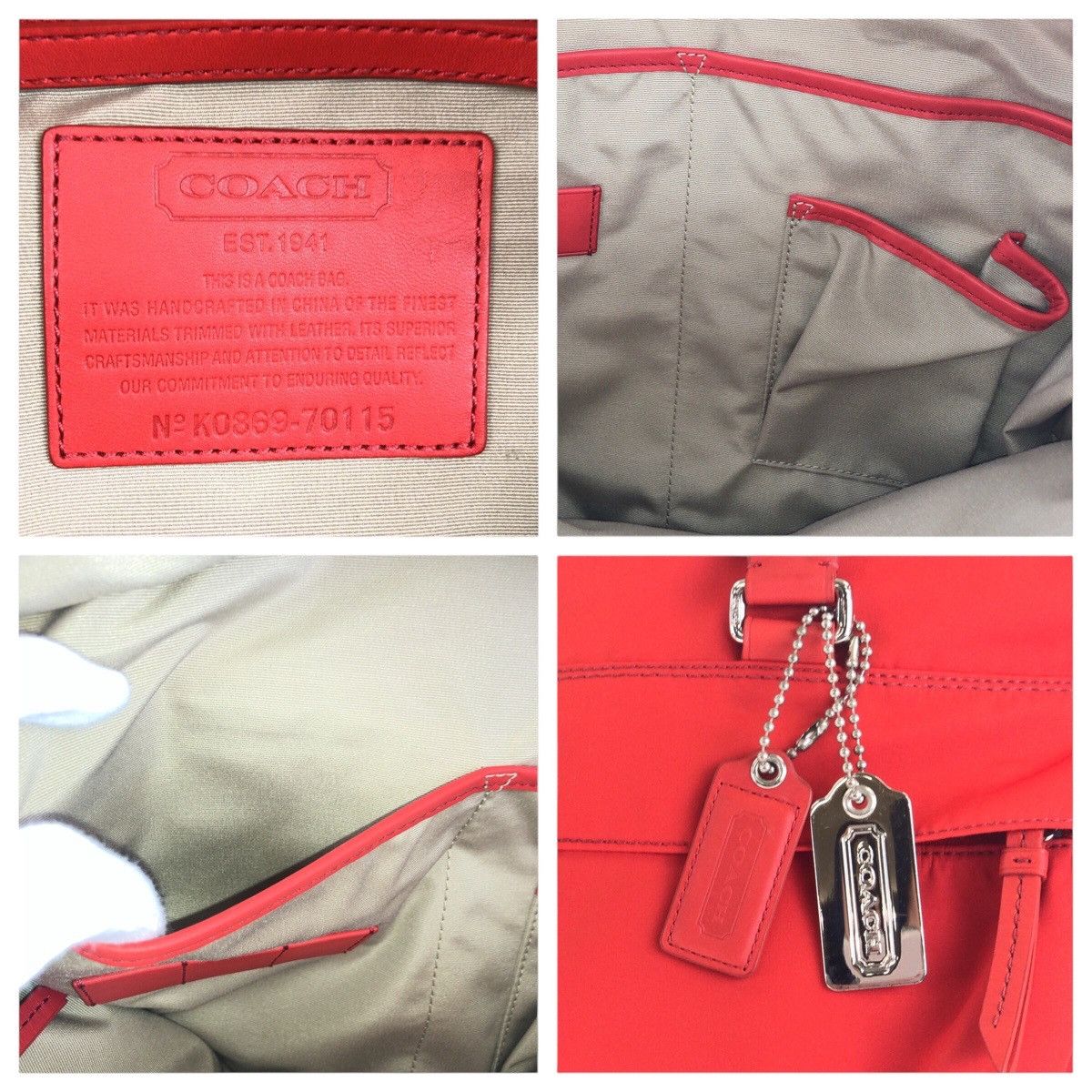 Coach Coach Coach Nylon Leather 2way Tote Bag 411281 Leather Shoulder Bag DUTY FREE for USA Size ONE SIZE - 5 Thumbnail