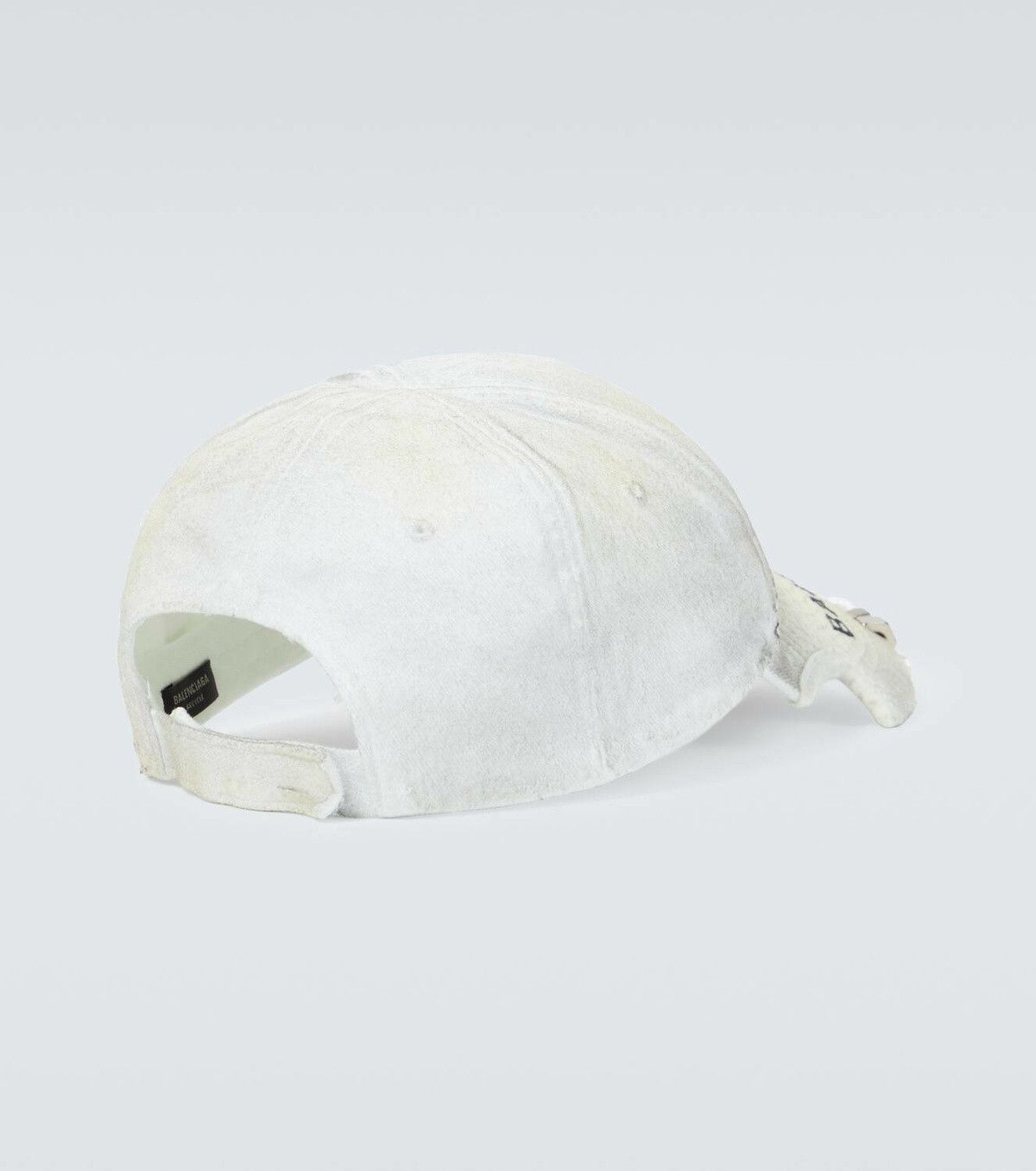 Balenciaga Logo embellished distressed pierced baseball cap Size ONE SIZE - 2 Thumbnail