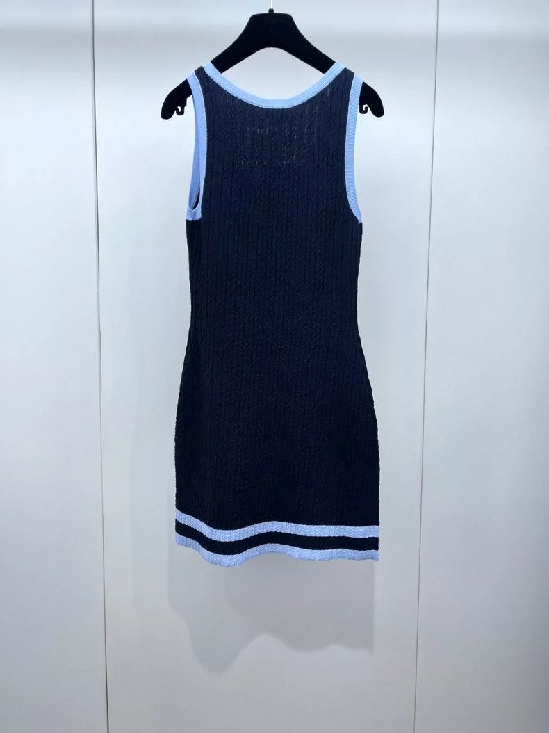 Chanel Chanel Blue Black Color Block Dress- DMC Size US 34 / EU 50 - 3 Thumbnail