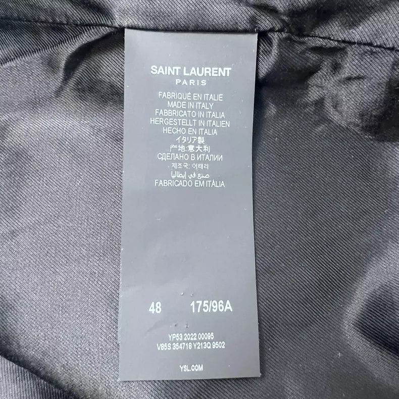 Saint Laurent Paris Saint Laurent Beige Baseball Jacket with Black Details- DMC Size US M / EU 48-50 / 2 - 4 Thumbnail