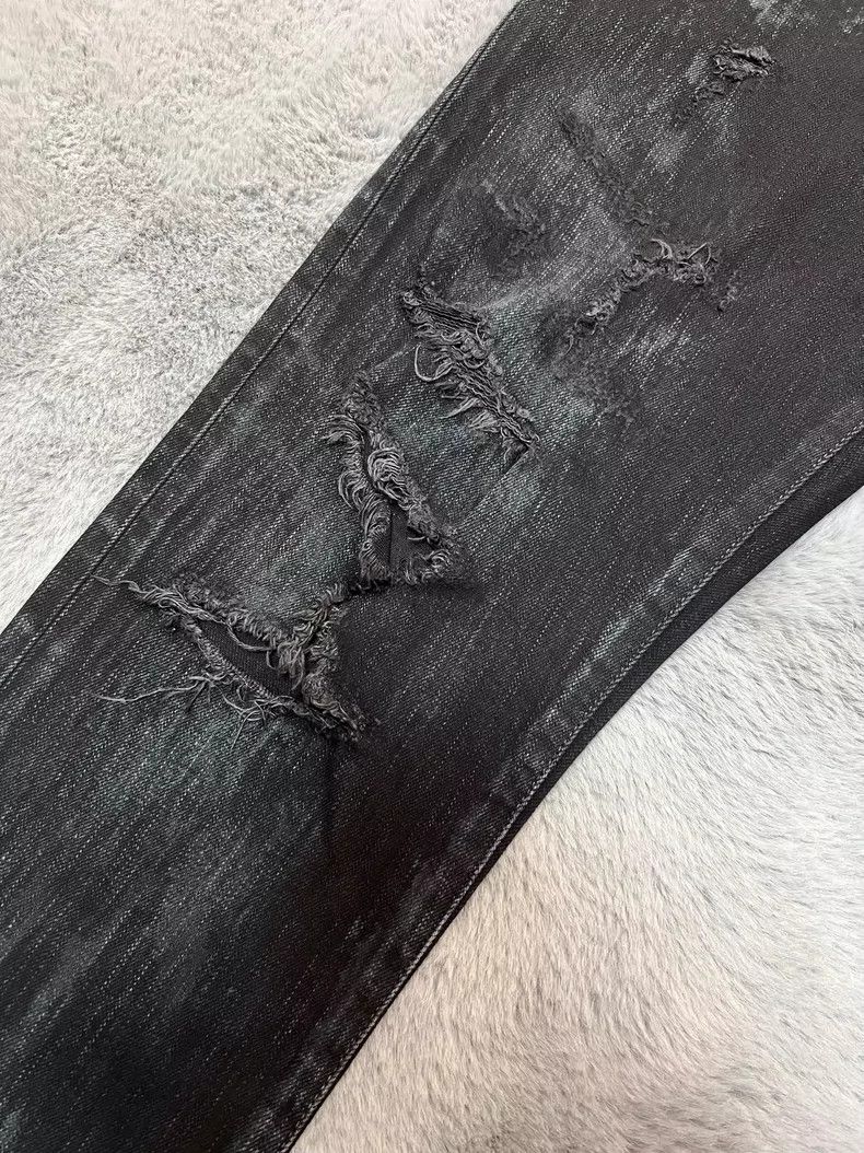 Saint Laurent Paris Saint Laurent Black Distressed Denim Pants Size 32- DMC Size US 32 / EU 48 - 6 Thumbnail