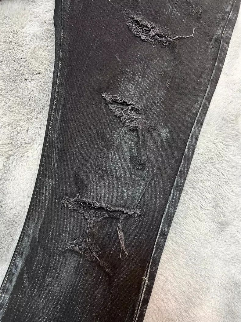 Saint Laurent Paris Saint Laurent Black Distressed Denim Pants Size 32- DMC Size US 32 / EU 48 - 5 Thumbnail