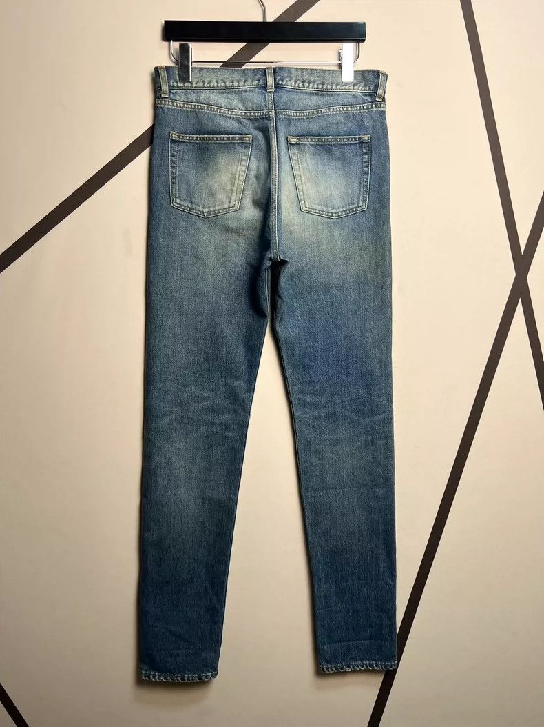 Saint Laurent Paris Saint Laurent Blue Denim Pants with Logo Embroidery- DMC Size US 31 - 2 Thumbnail