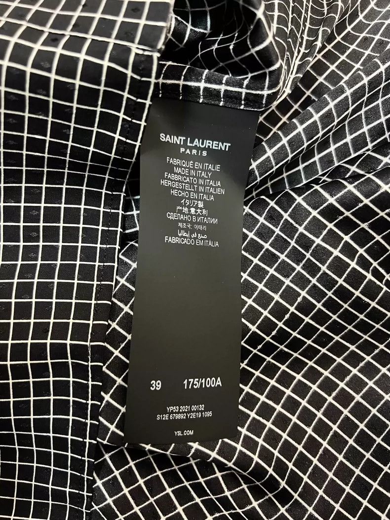 Saint Laurent Paris Saint Laurent Spring Summer Checkered Silk Shirt- DMC Size US L / EU 52-54 / 3 - 6 Thumbnail