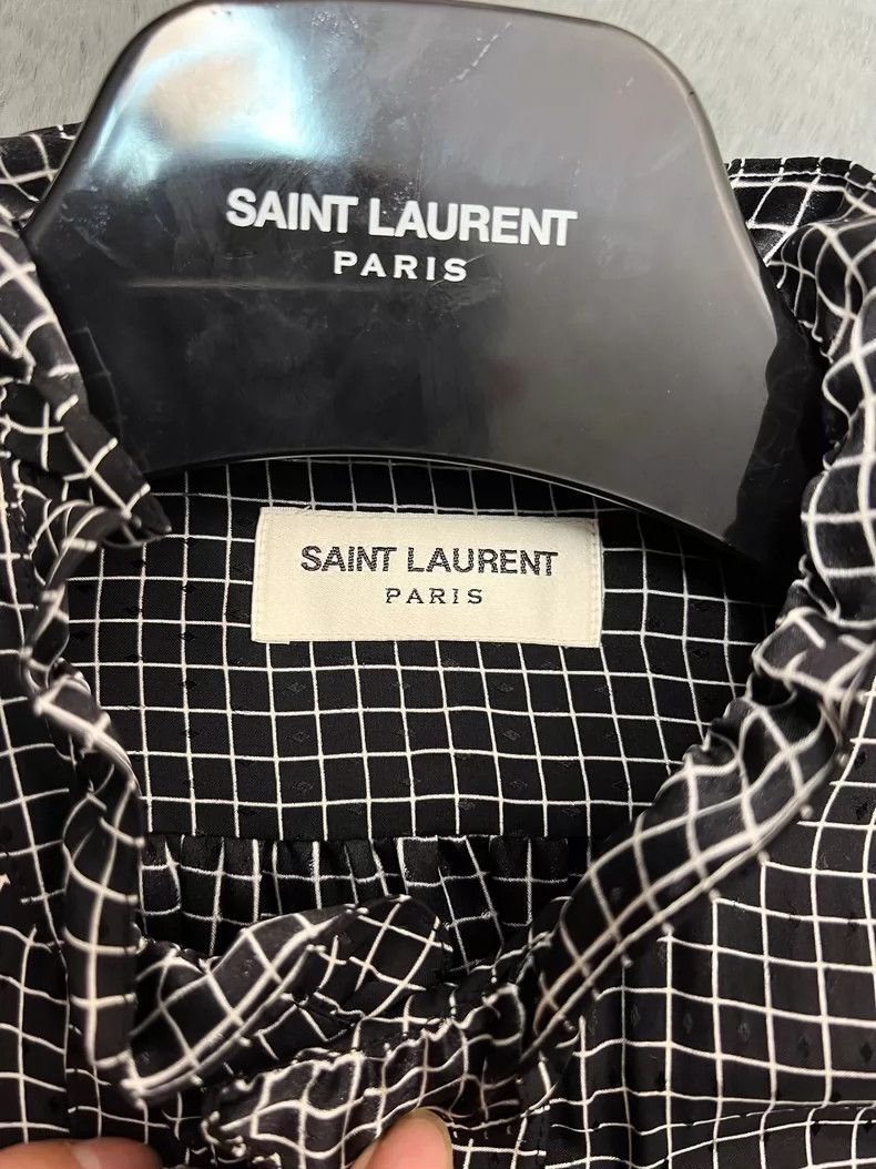 Saint Laurent Paris Saint Laurent Spring Summer Checkered Silk Shirt- DMC Size US L / EU 52-54 / 3 - 3 Thumbnail