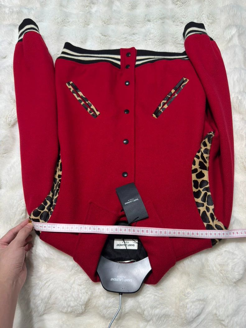 Saint Laurent Paris Saint Laurent Red Leopard Print Baseball Jacket- DMC Size US L / EU 52-54 / 3 - 4 Thumbnail