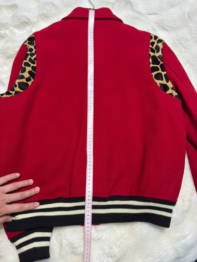 Saint Laurent Paris Saint Laurent Red Leopard Print Baseball Jacket- DMC Size US L / EU 52-54 / 3 - 6 Thumbnail