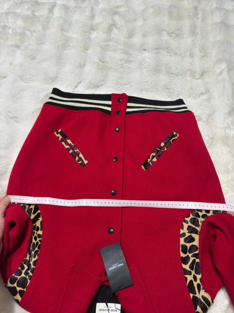 Saint Laurent Paris Saint Laurent Red Leopard Print Baseball Jacket- DMC Size US L / EU 52-54 / 3 - 5 Thumbnail
