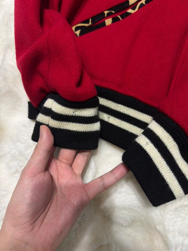 Saint Laurent Paris Saint Laurent Red Leopard Print Baseball Jacket- DMC Size US L / EU 52-54 / 3 - 7 Thumbnail