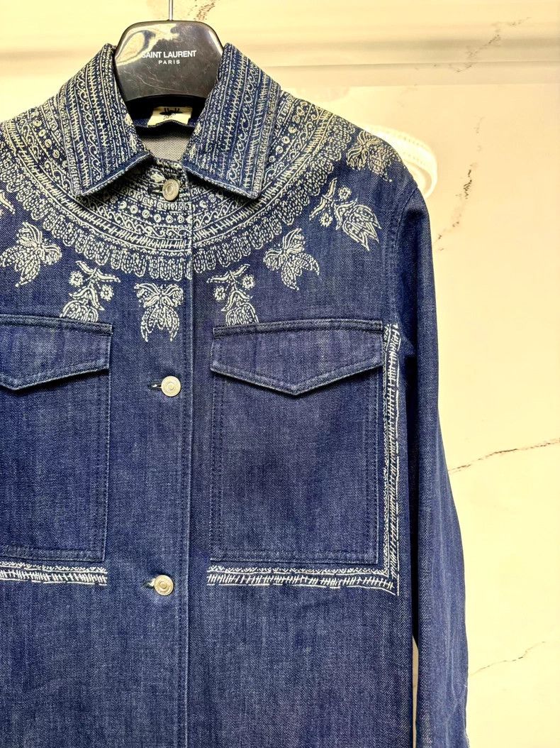Dior Dior Denim Print Bee Jacket Outerwear- DMC Size US S / EU 44-46 / 1 - 2 Thumbnail