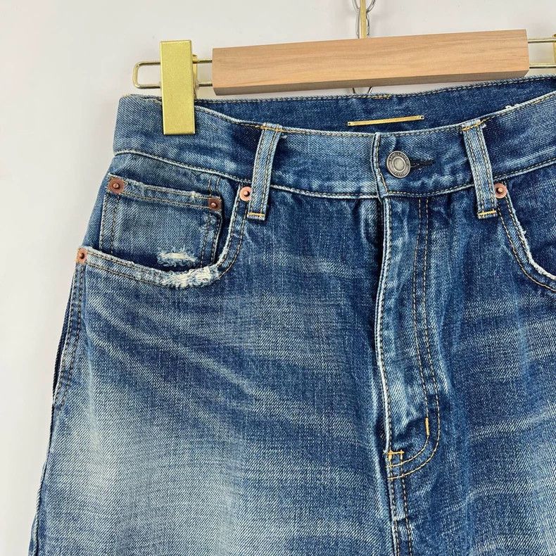 Saint Laurent Paris Saint Laurent Washed Blue Fringed Denim Pants- DMC Size US 28 / EU 44 - 5 Thumbnail