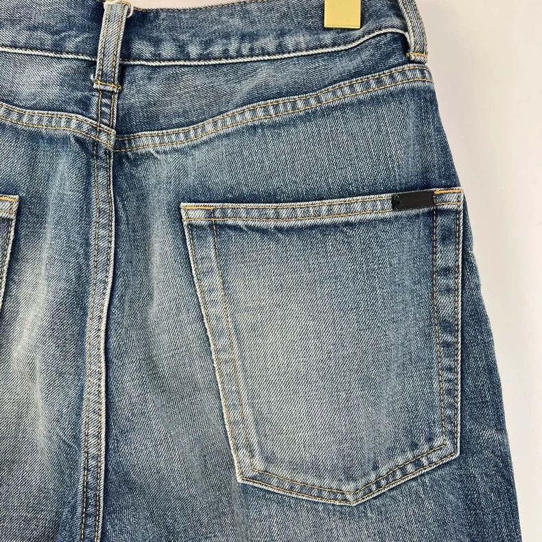Saint Laurent Paris Saint Laurent Washed Blue Fringed Denim Pants- DMC Size US 28 / EU 44 - 7 Thumbnail
