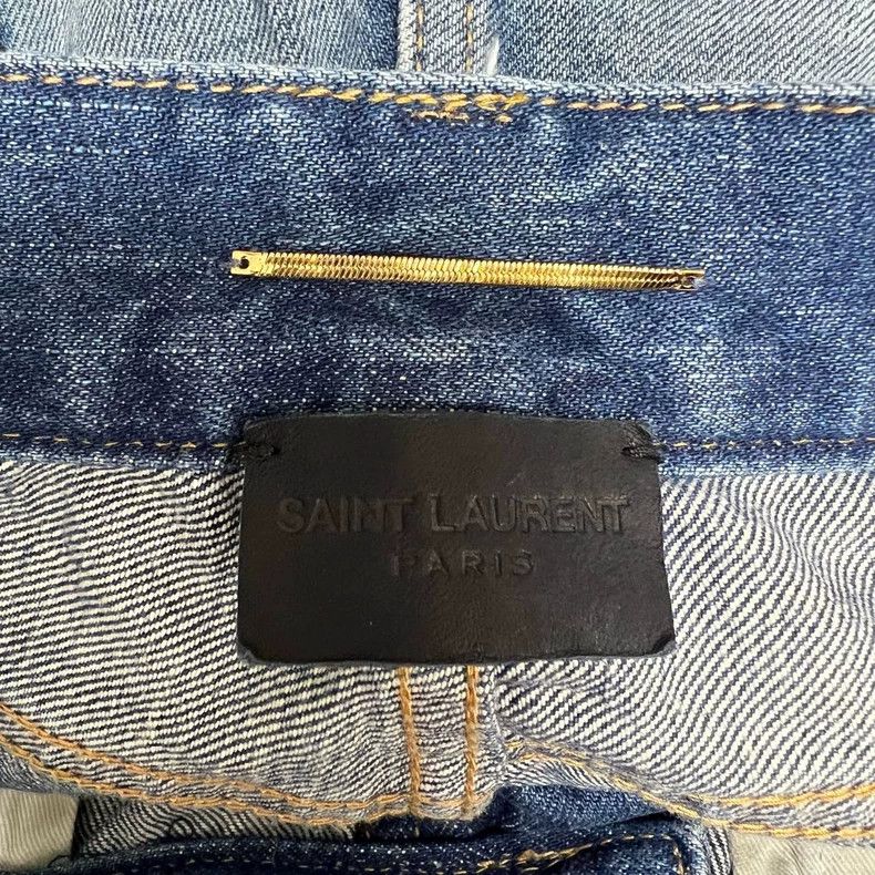 Saint Laurent Paris Saint Laurent Washed Blue Fringed Denim Pants- DMC Size US 28 / EU 44 - 3 Thumbnail