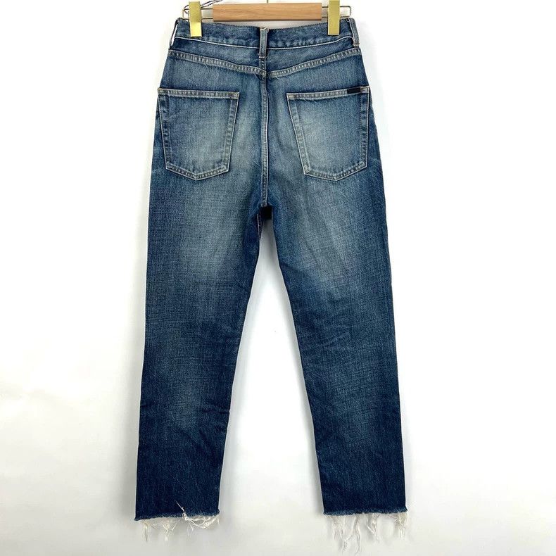 Saint Laurent Paris Saint Laurent Washed Blue Fringed Denim Pants- DMC Size US 28 / EU 44 - 2 Thumbnail