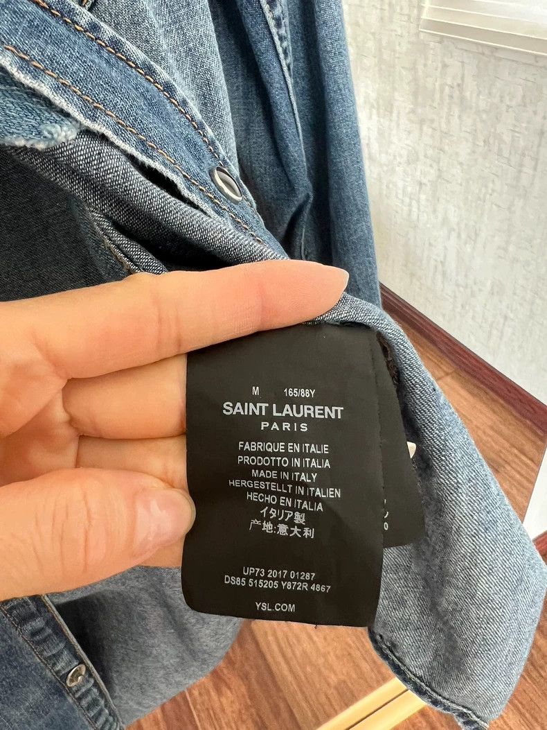 Saint Laurent Paris SLP Denim Shirt M Size for Sale- DMC Size US M / EU 48-50 / 2 - 3 Thumbnail