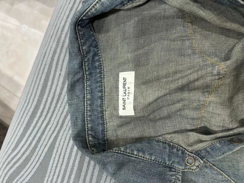 Saint Laurent Paris Saint Laurent Denim Shirt Authentic Product- DMC Size US M / EU 48-50 / 2 - 2 Thumbnail
