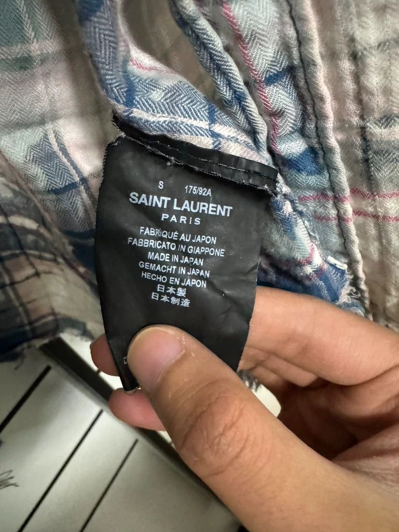 Saint Laurent Paris Saint Laurent Blue Plaid Button-Up Shirt- DMC Size US S / EU 44-46 / 1 - 4 Thumbnail