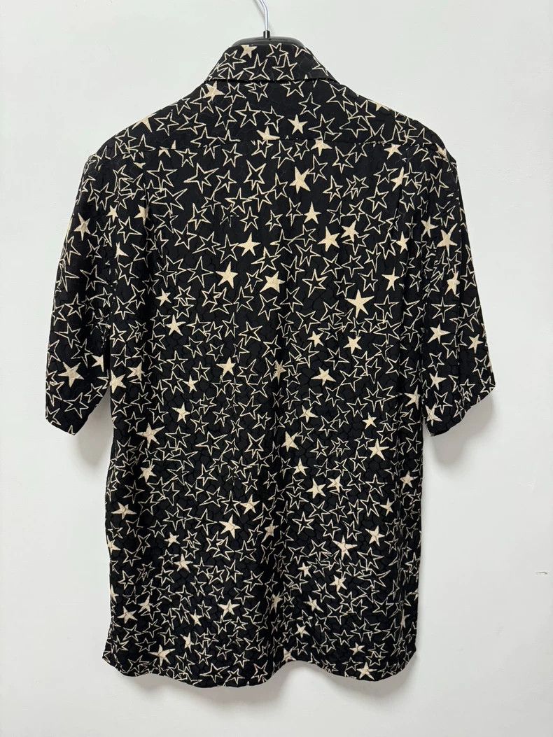 Saint Laurent Paris Black and White Star Print Shirt- DMC Size US M / EU 48-50 / 2 - 2 Thumbnail