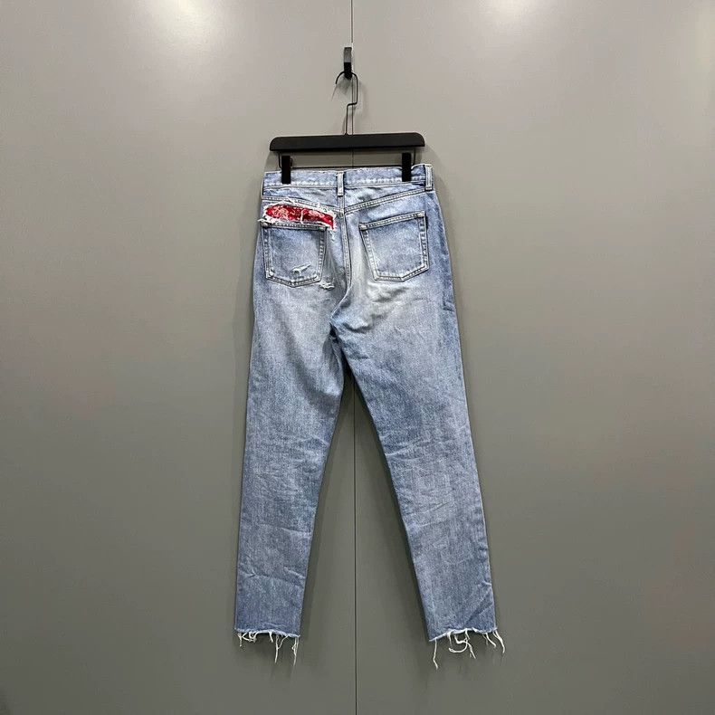 Saint Laurent Paris Saint Laurent Denim Pants with Floral Patchwork- DMC Size US 29 - 2 Thumbnail