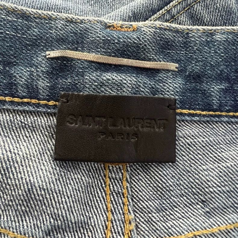 Saint Laurent Paris Saint Laurent Blue Distressed Denim Shorts 31 Size- DMC Size US 31 - 3 Thumbnail