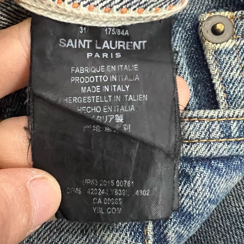 Saint Laurent Paris Saint Laurent Distressed Slim Fit Jeans- DMC Size US 31 - 3 Thumbnail
