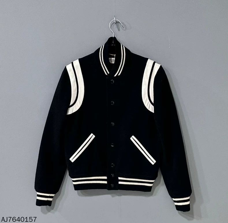 Saint Laurent Paris Saint Laurent Classic Black and White Baseball Jacket- DMC Size US S / EU 44-46 / 1 - 2 Thumbnail