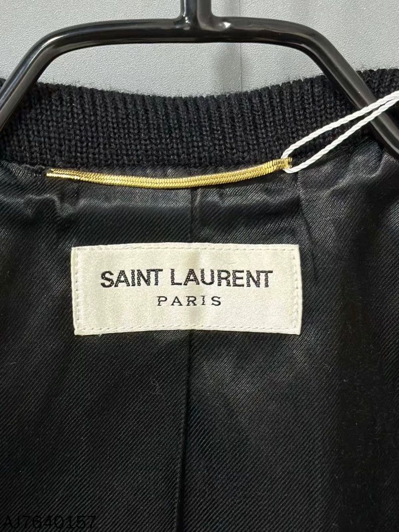 Saint Laurent Paris Saint Laurent Classic Black and White Baseball Jacket- DMC Size US S / EU 44-46 / 1 - 5 Thumbnail