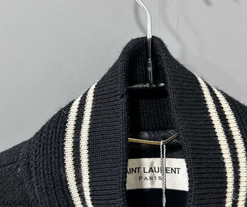 Saint Laurent Paris Saint Laurent Classic Black and White Baseball Jacket- DMC Size US S / EU 44-46 / 1 - 4 Thumbnail