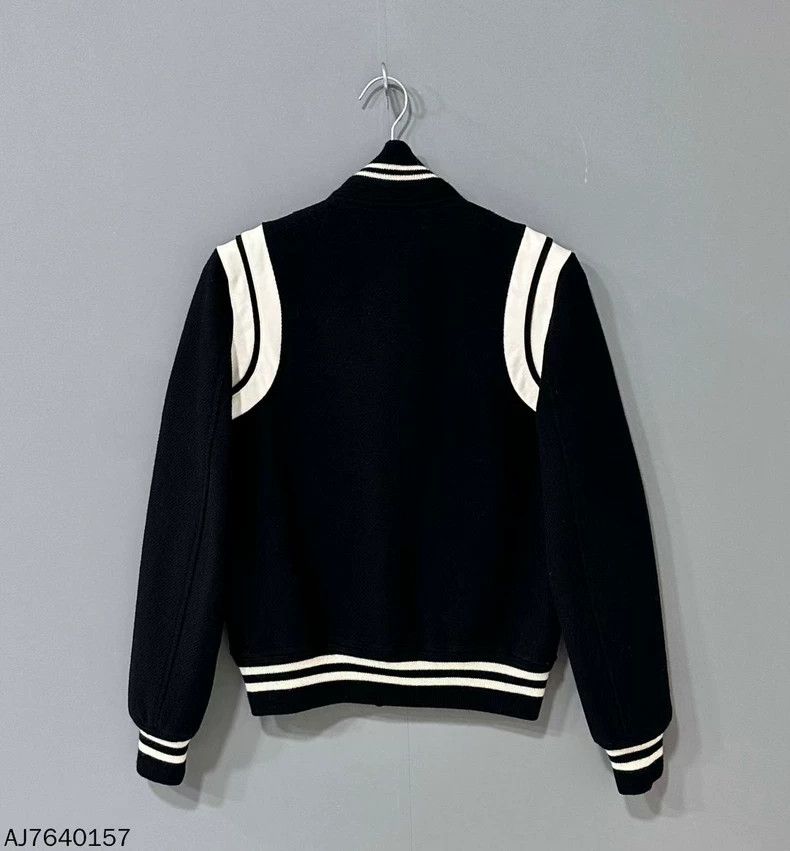 Saint Laurent Paris Saint Laurent Classic Black and White Baseball Jacket- DMC Size US S / EU 44-46 / 1 - 3 Thumbnail