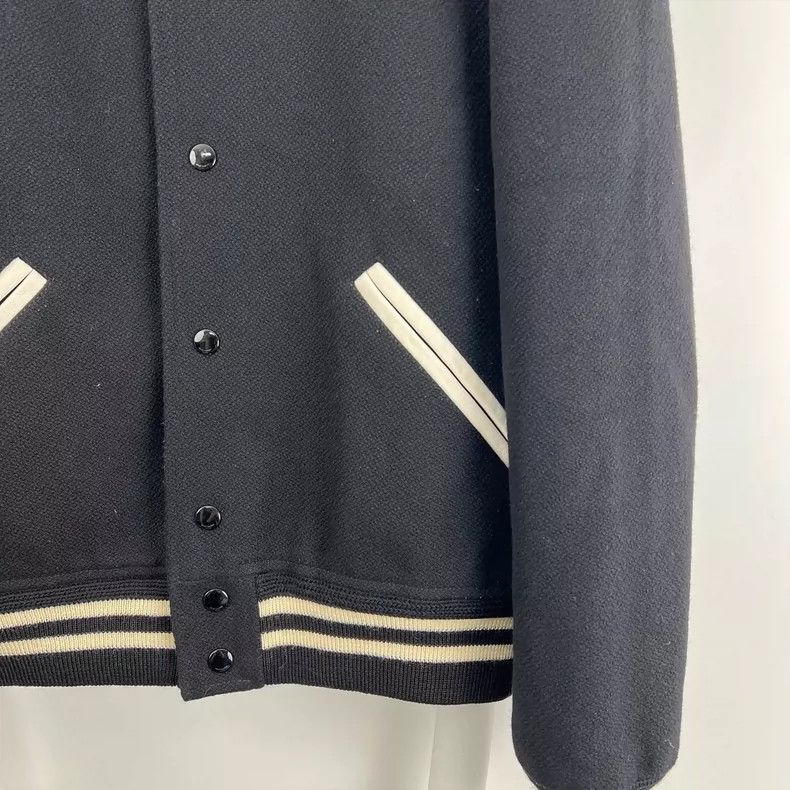 Saint Laurent Paris Saint Laurent Black and White Baseball Jacket- DMC Size US L / EU 52-54 / 3 - 6 Thumbnail