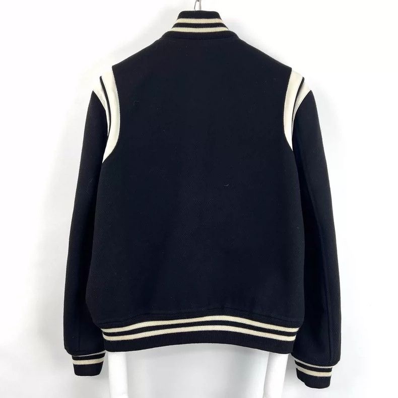 Saint Laurent Paris Saint Laurent Black and White Baseball Jacket- DMC Size US L / EU 52-54 / 3 - 3 Thumbnail