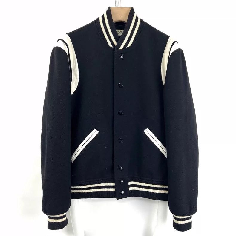 Saint Laurent Paris Saint Laurent Black and White Baseball Jacket- DMC Size US L / EU 52-54 / 3 - 2 Thumbnail
