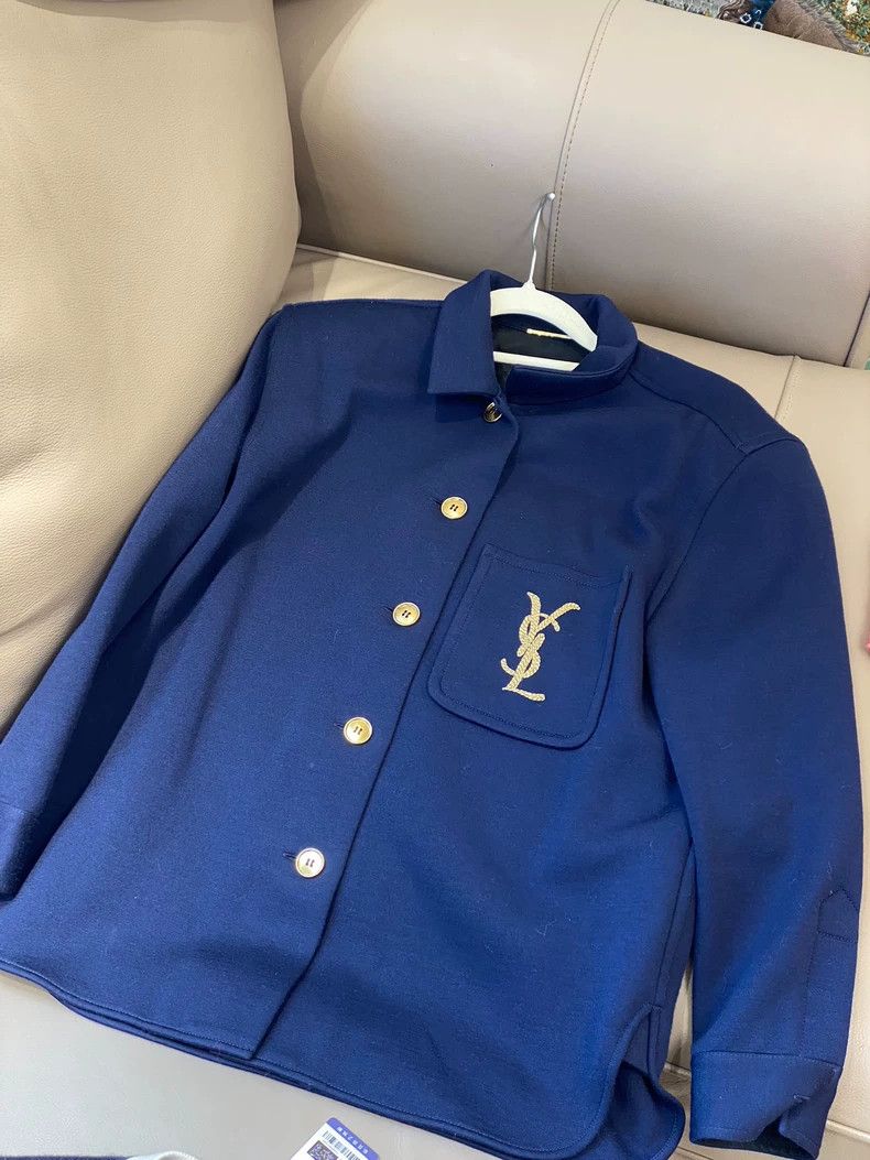Saint Laurent Paris Navy Blue Saint Laurent Shirt Jacket- DMC Size US S / EU 44-46 / 1 - 5 Thumbnail
