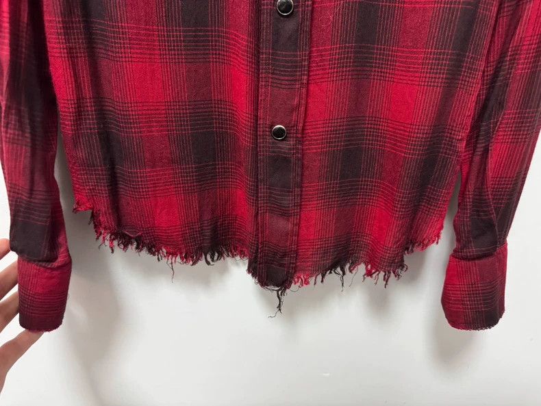Saint Laurent Paris Saint Laurent Red Plaid Long Sleeve Shirt- DMC Size US XS / EU 42 / 0 - 4 Thumbnail