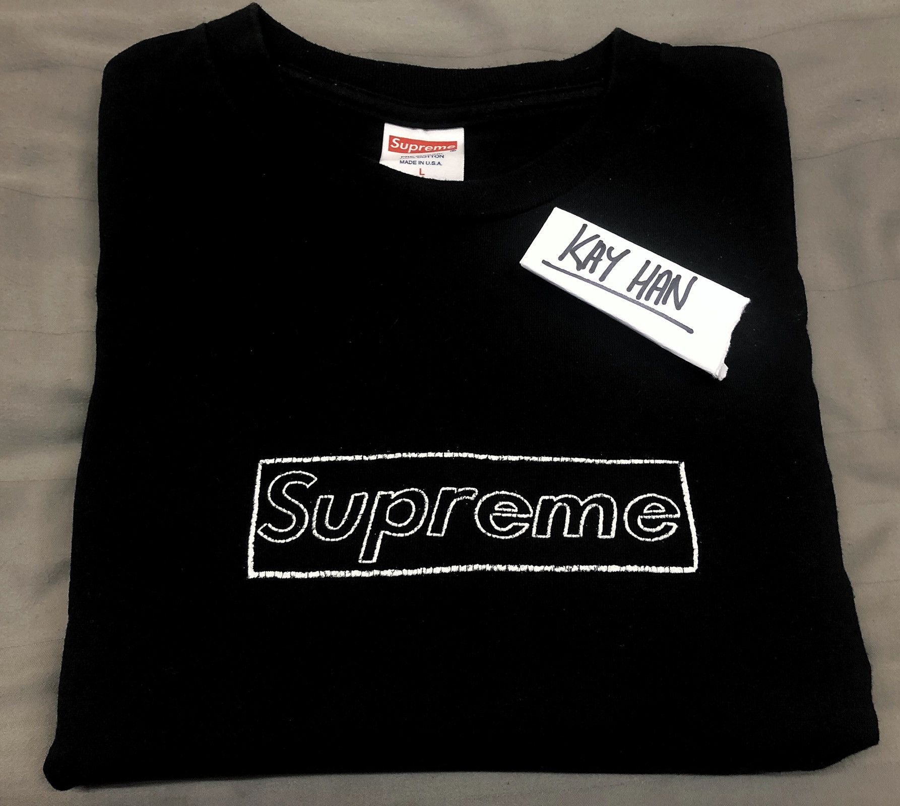 Kaws × Supreme SS11 Supreme x KAWS Box Logo Tee Black | Grailed