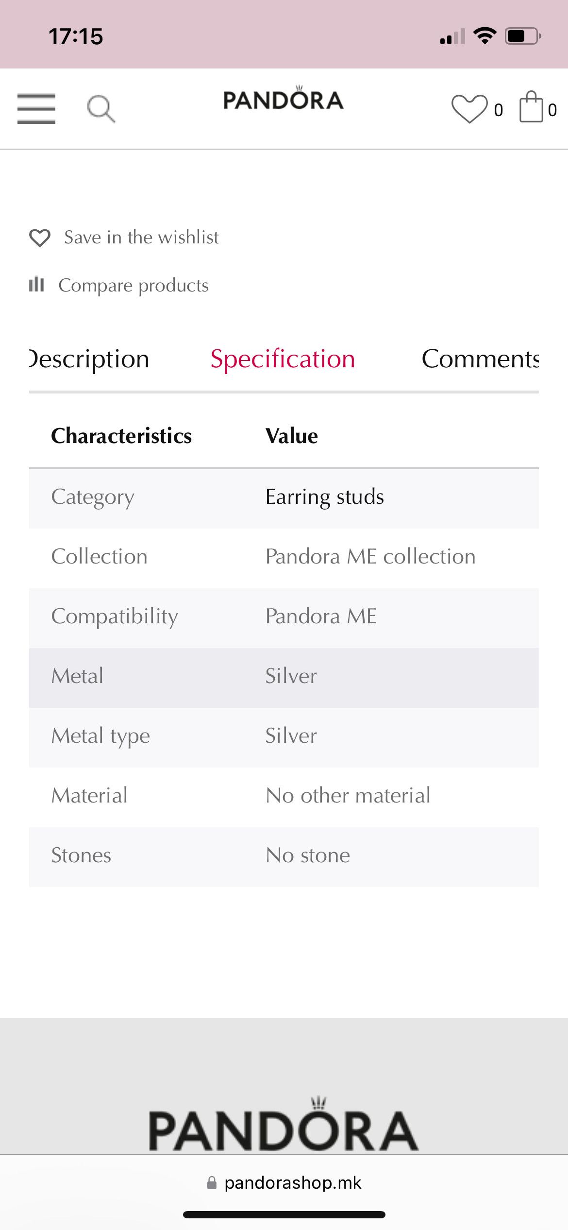 pandora Pandora My Loves Earrings Size ONE SIZE - 3 Thumbnail