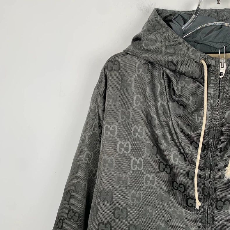Gucci Gucci Black Logo Print Hooded Jacket-dmc Size US XXL / EU 58 / 5 - 3 Thumbnail