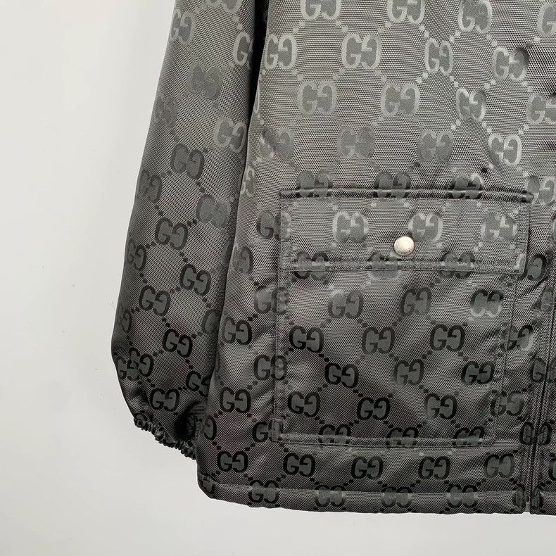 Gucci Gucci Black Logo Print Hooded Jacket-dmc Size US XXL / EU 58 / 5 - 4 Thumbnail